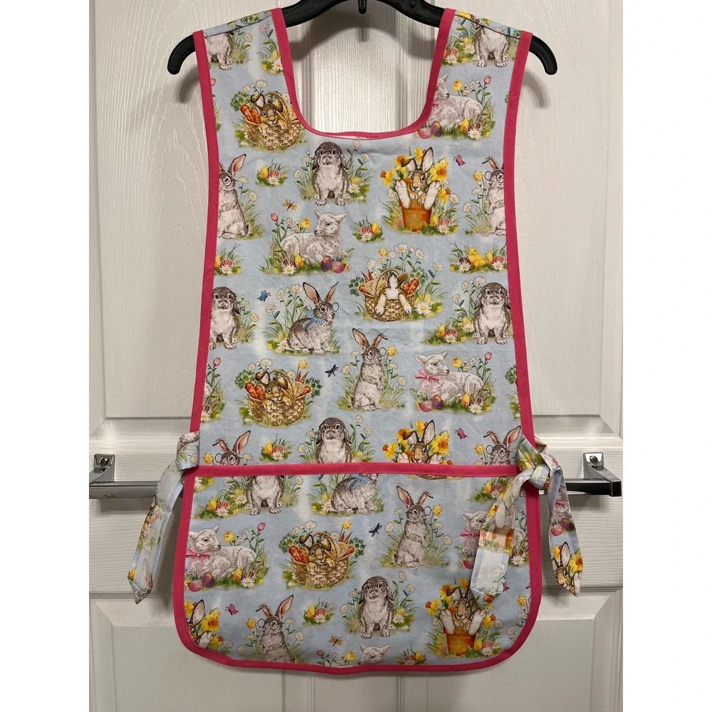 Handmade Bunny Apron Easter Apron: Adult Size XS-XL Spring Smock Apron
